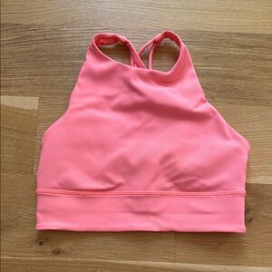 Pink High-Neck Sports Bra